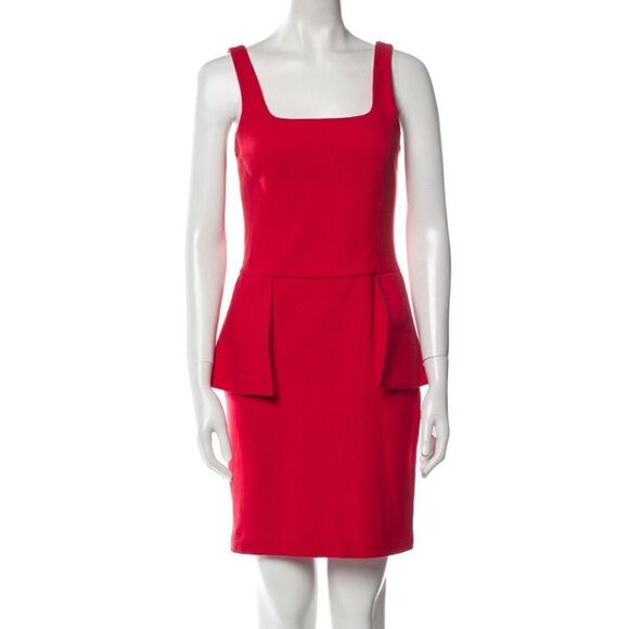 Cut25 by Yigal Azrouël Peplum Red MIDI Dress Size 6 - Picture 8 of 8